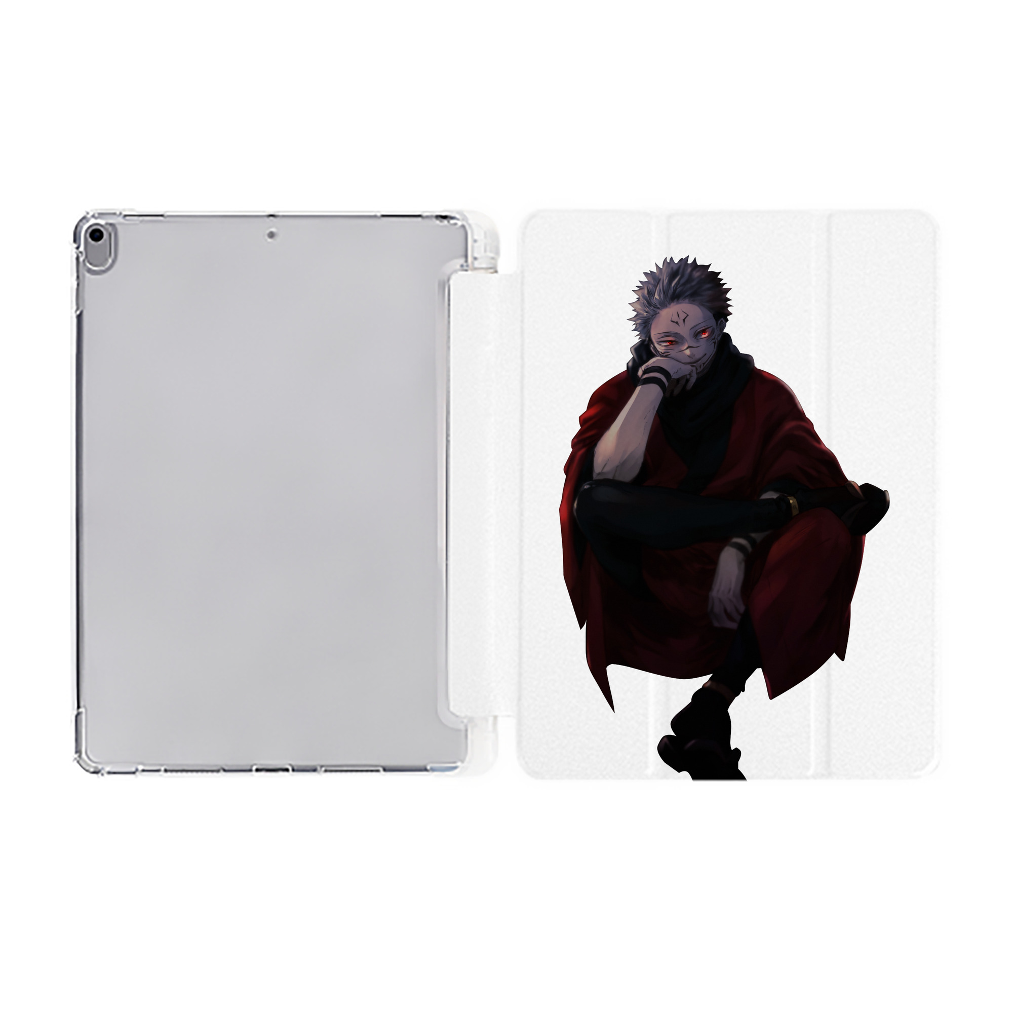 （画像用） 呪術廻戦 Jujutsu Kaisen IPad ケース ペン収納付き 三つ折りスタンド PUレザー×シリコン 対応機種9.5/10.5/10.9インチ